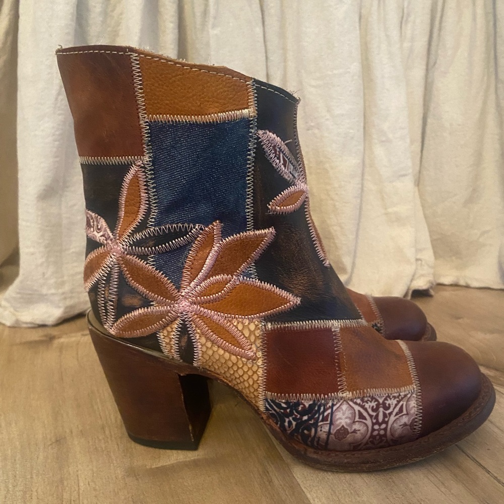 Freebird patchwork petal booties